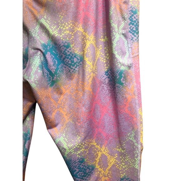 Multi Color Pro Player Yoga Stretch Workout Pants Diamond Scale Print Sz 3X - Picture 12 of 15